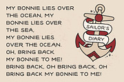 Sailors Diary Tattoo Style Font, a Sans Serif Font by BAD TASTE (Thumbnail 2 of 7)