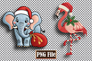 Christmas Animal Embroidery Clipart, a Seasonal Illustration by protabsorkar11 (Thumbnail 8 of 10)