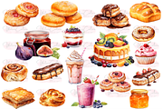 Dessert Delights Collection Clipart, a Food Illustration by Watercolor Digital (Thumbnail 3 of 9)