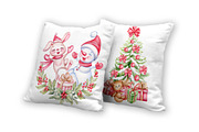 Christmas train watercolor clipart, an Illustration by MarinadeArt (Thumbnail 8 of 8)