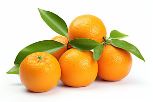 Fresh mandarins with green leaves isolated white background, a Food & Drink Photo by AlyaAnd