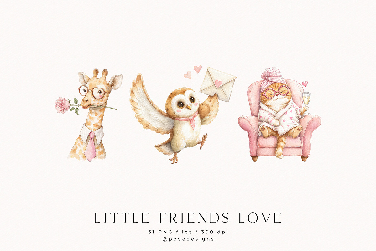 Little Friends Love, an Animal Illustration by PeDe Designs (Photo 9 of 11)