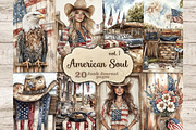 4th of July Junk Journal Pages, a Person Illustration by GlamArtZhanna (Thumbnail 1 of 10)