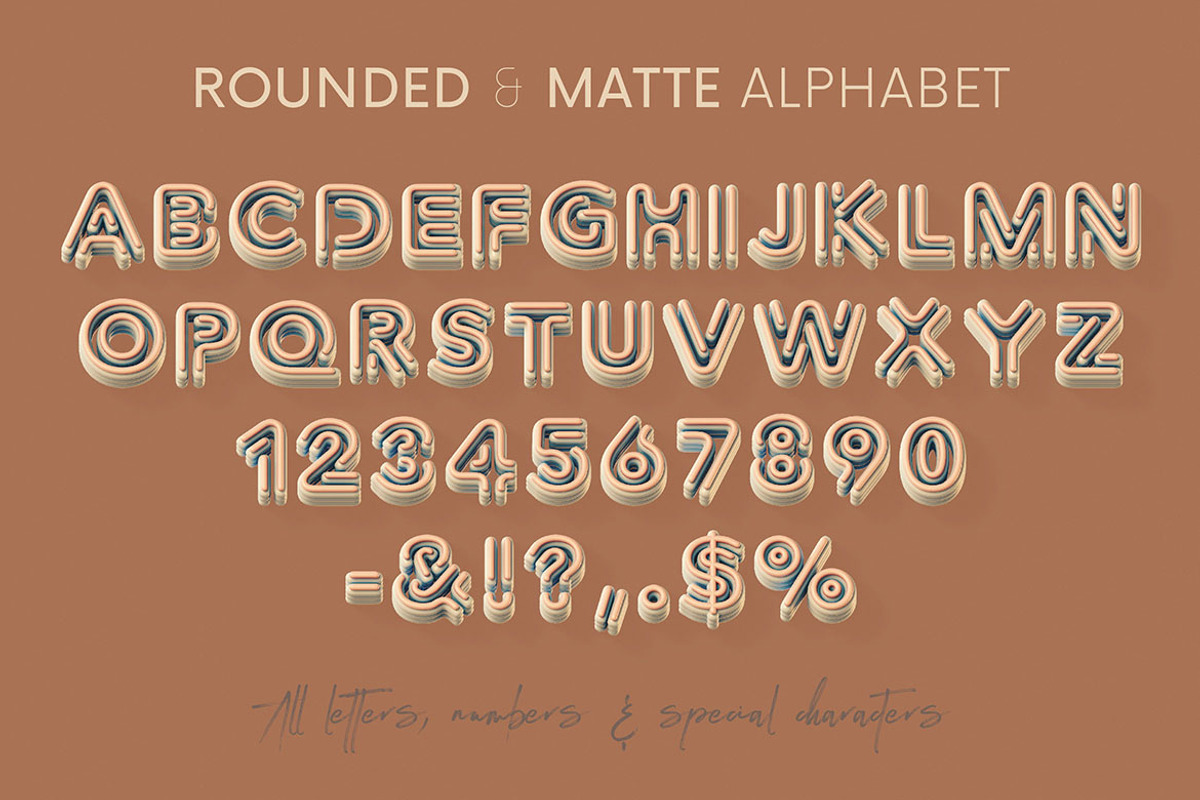 Rounded & Matte - 3D Lettering, a Graphic by MIIM (Photo 8 of 8)