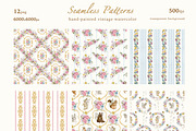Vintage Garden Watercolor Clipart, a Decorative Illustration by Ooh Lily (Thumbnail 6 of 23)