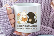Dogs and Books Lover Ghost PNG, an Illustration by CraftArtStudio (Thumbnail 2 of 4)