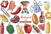 Backyard BBQ Clipart PNG, a Food Illustration by MockupWizard (Thumbnail 1 of 5)
