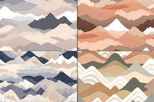 20 Seamless Neutral Mountains Set