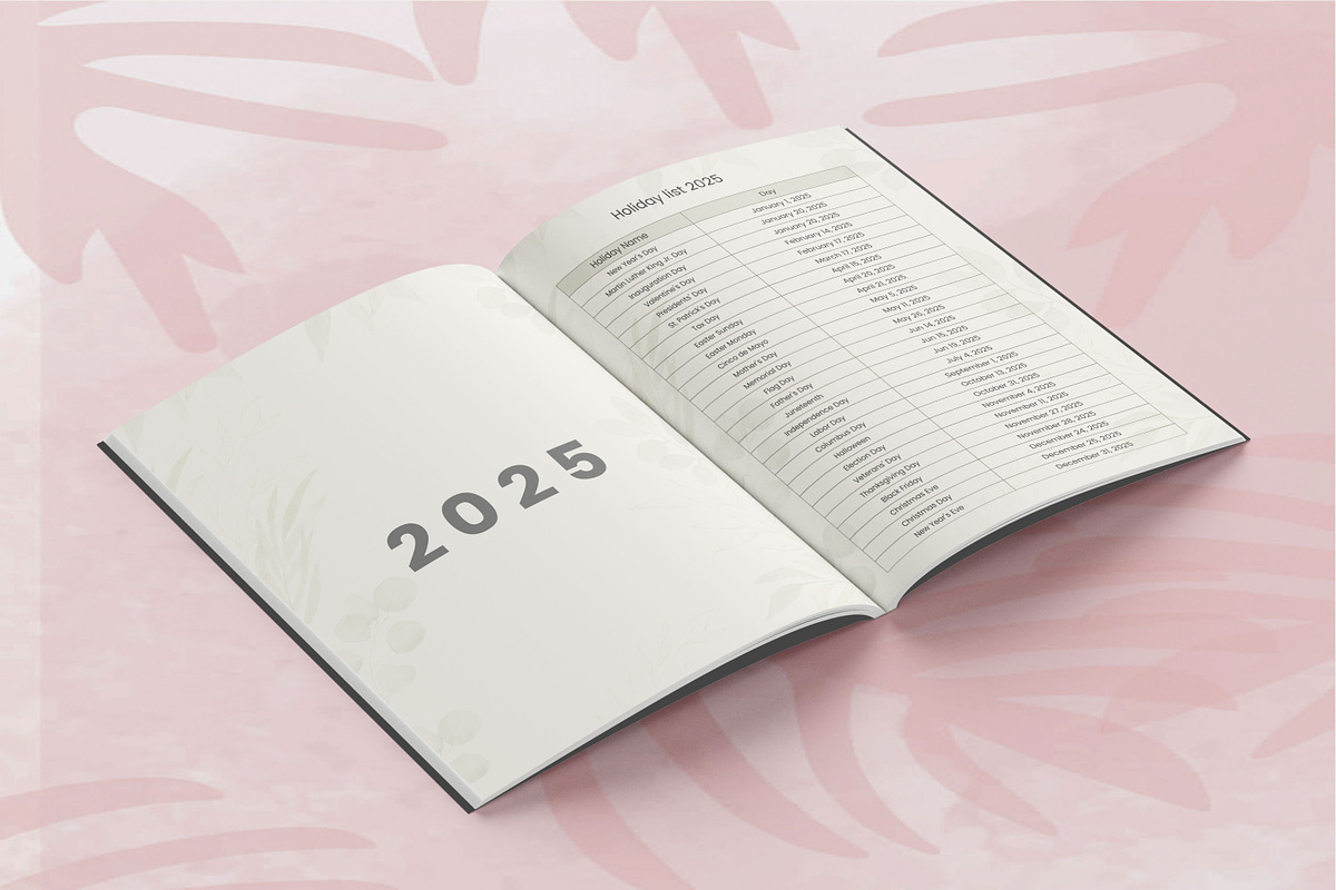 2025-2029 Five-Year Monthly Planner, a Print Template by Book2bees (Photo 6 of 7)