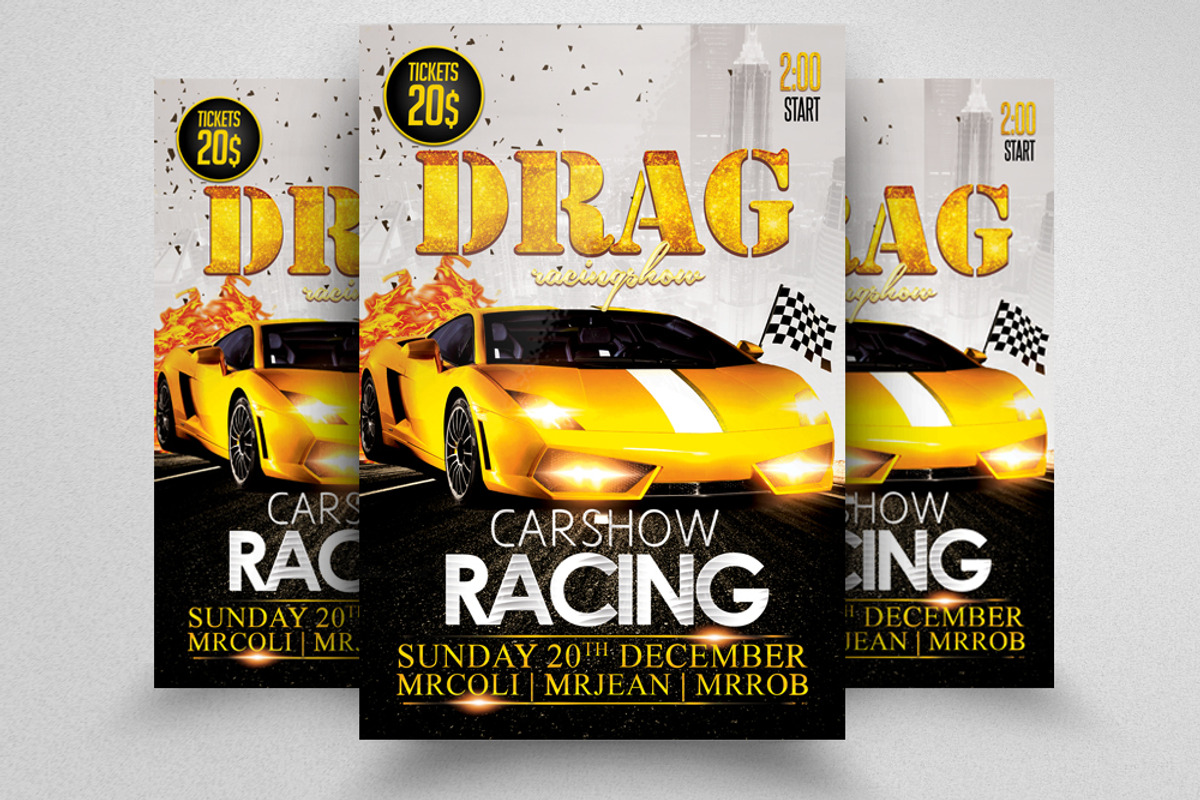 Car Racing Flyer Template, a Flyer Template by Design Up
