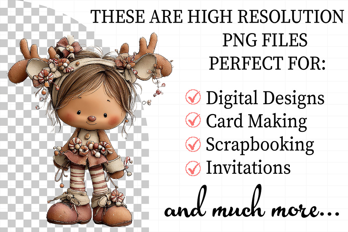 Quirky Christmas Reindeer Clipart, an Illustration by Daily.Designs (Photo 2 of 5)
