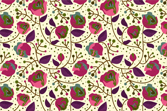 Roses seamless pattern preview 2