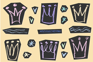 Hand-drawn heart with crown and, an Object Illustration by Zimages