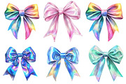 Iridescent Christmas Bow Clipart, an Illustration by DreamArtGraphic (Thumbnail 5 of 5)
