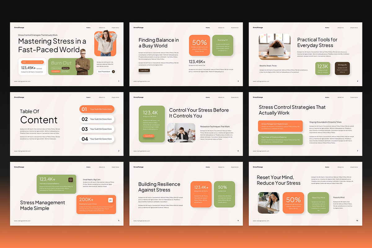 Stress Management PowerPoint, a Presentation Template by Annora Studio (Photo 3 of 7)