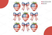 Patriotic 4th of July Strawberry Bow, an Illustration by OK Design (Thumbnail 1 of 4)