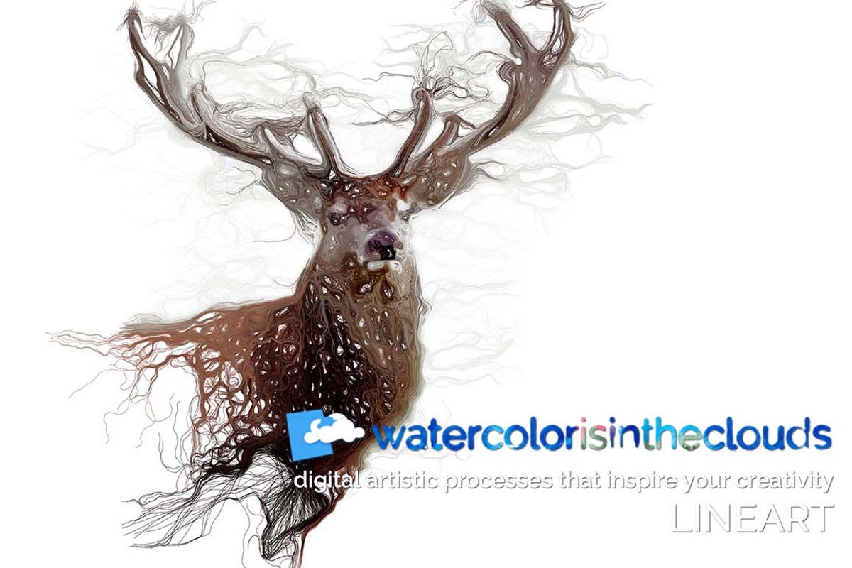Watercolor is in the clouds LINEART preview 3