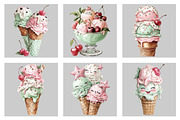 Whimsical Summer Ice-cream Clipart, an Illustration by Black Bird Studio (Thumbnail 3 of 5)