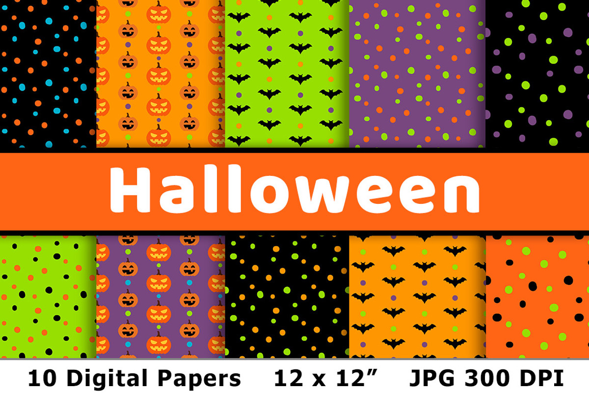 Halloween Digital Papers 2, a Pattern Graphic by The Digital Download Shop (Photo 1 of 2)