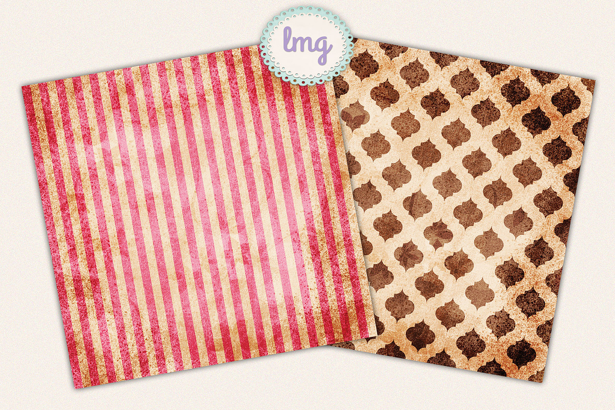Pink and Brown Scrapbook Paper, a Pattern Graphic by Lavender Mint Graphics (Photo 5 of 6)