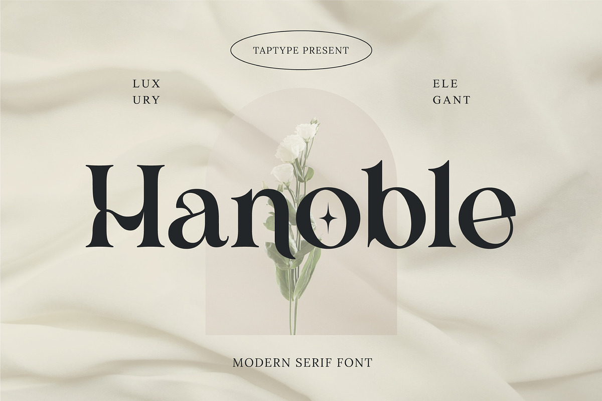 Hanoble - Modern Ligature Serif, a Serif Font by Vesvocrea (Photo 1 of 13)