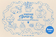 Vintage Spring Farm & Easter Clipart, a Seasonal Illustration by VerAna (Thumbnail 1 of 19)