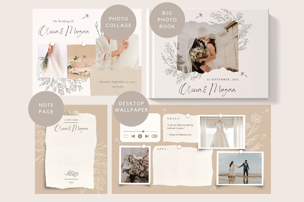 Wedding Template Bundle Canva PRO, a Social Media Template by Red Ink (Photo 6 of 7)