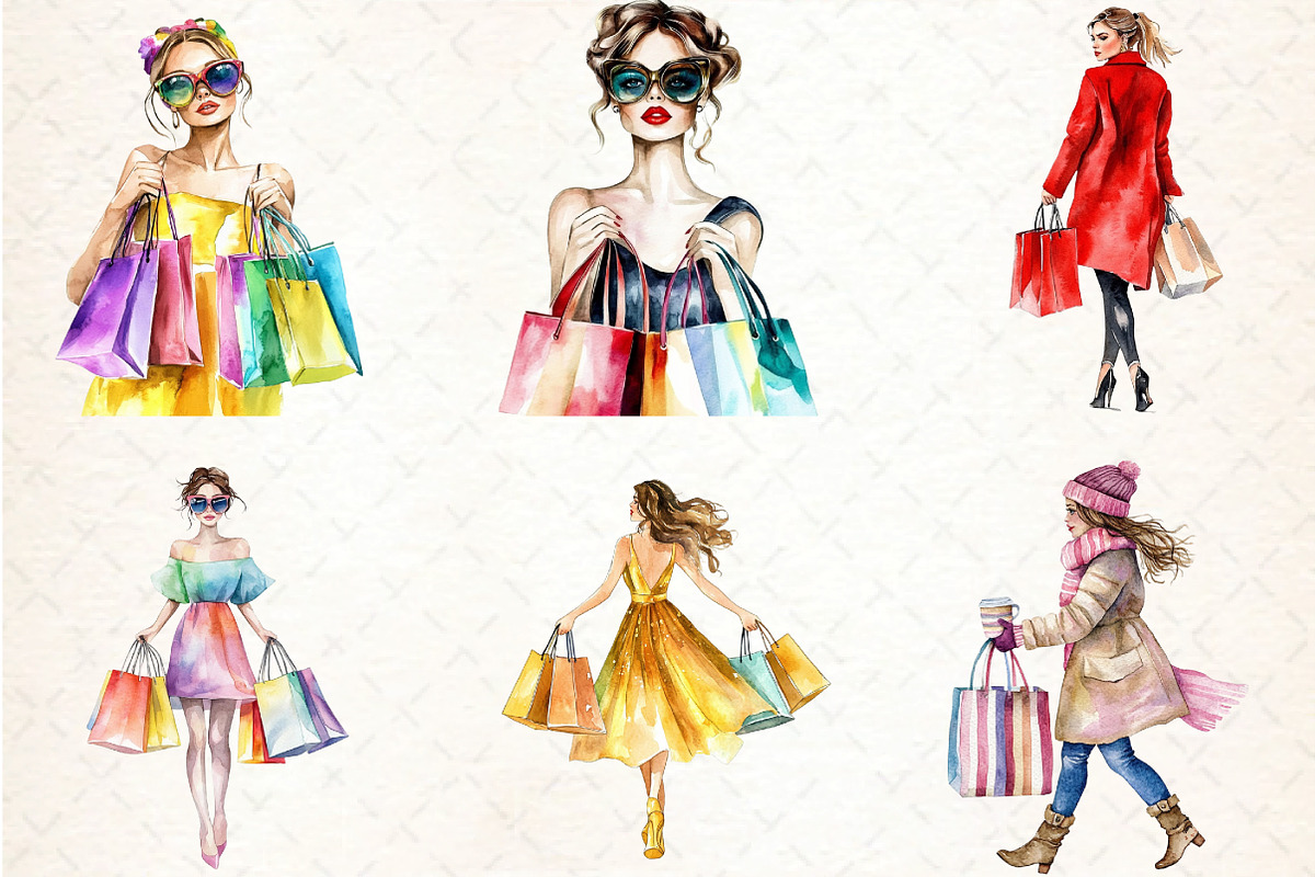 Black Friday Woman Shopping Clipart, an Illustration by DreamCafeArt (Photo 6 of 6)