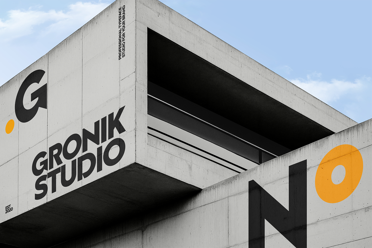 Gronik - Geometric Display Sans, a Sans Serif Font by Ainun Jinan (Photo 3 of 9)
