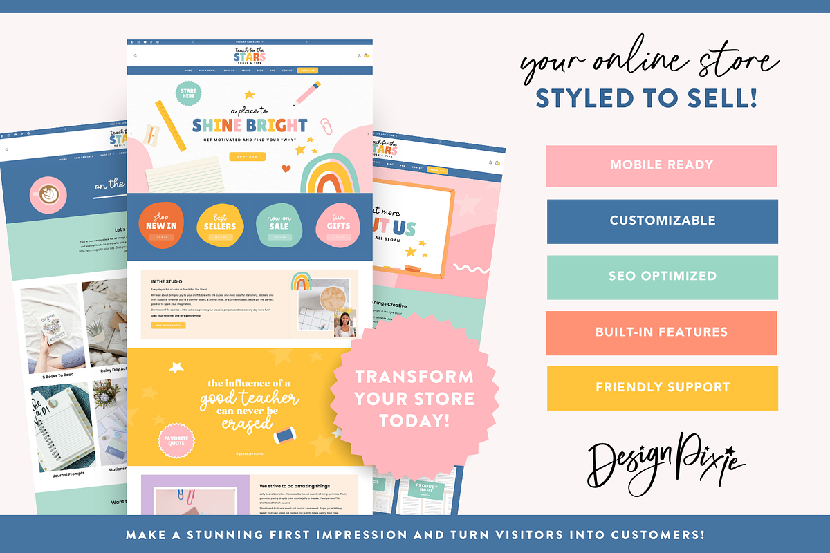 Teacher Shopify Theme, a Shopify Template by Design Pixie (Photo 2 of 10)