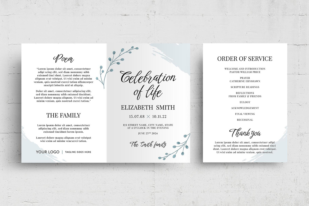 Simple Funeral Program Brochure, a Flyer Template by BrandPacks (Photo 7 of 8)