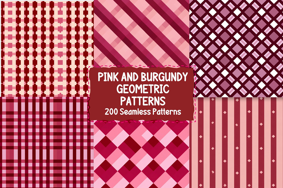 220+ Pink and Burgundy Patterns, a Pattern Graphic by Pattern Whimsy (Photo 1 of 9)