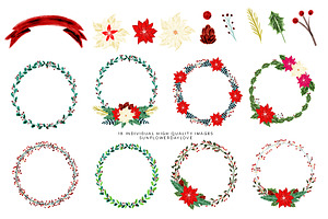 Christmas Floral Clipart