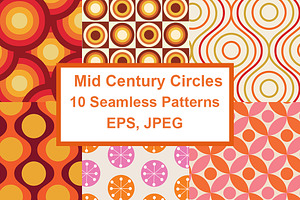 Mid Century Circles 10 Patterns