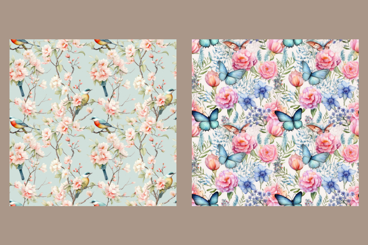 Seamless Pastel Floral Pattern, a Background Graphic by HoneyBunnyDigital (Photo 4 of 7)