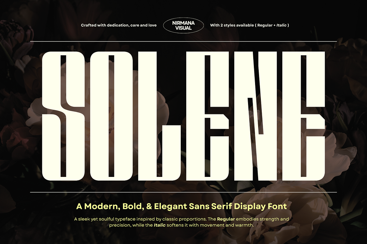 Solene Display - Logo Branding Font, a Sans Serif Font by Nirmana Visual (Photo 1 of 15)