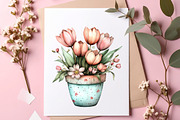 Whimsical Spring Flower pot Clipart, an Illustration by SinaCreation (Thumbnail 2 of 11)