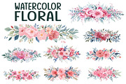 Watercolor Floral Bouquet Set, an Illustration by Creativeshirt (Thumbnail 1 of 11)