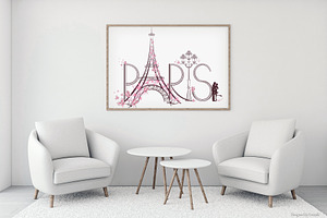 Paris Clipart, Eiffel Tower Vector