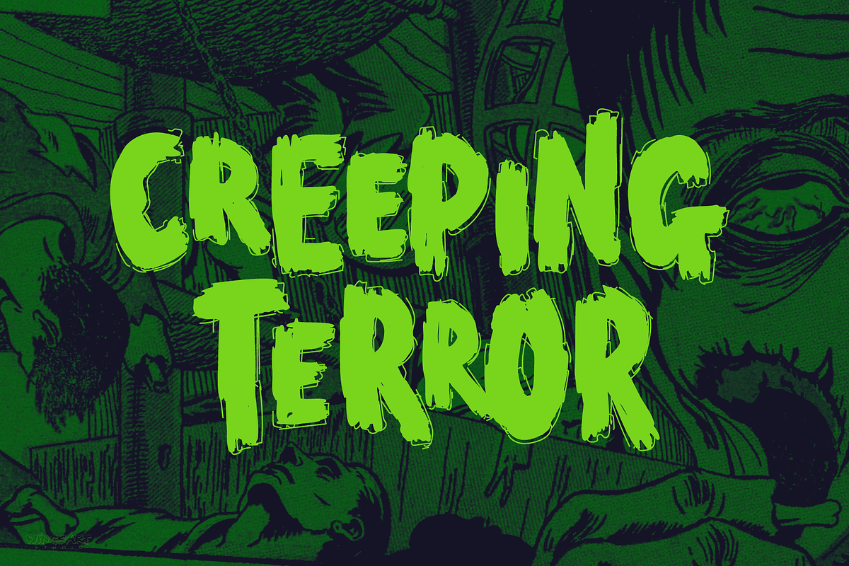 End Crawl - A Halloween Brush Font, a Font by Wingsart Studio (Photo 3 of 15)