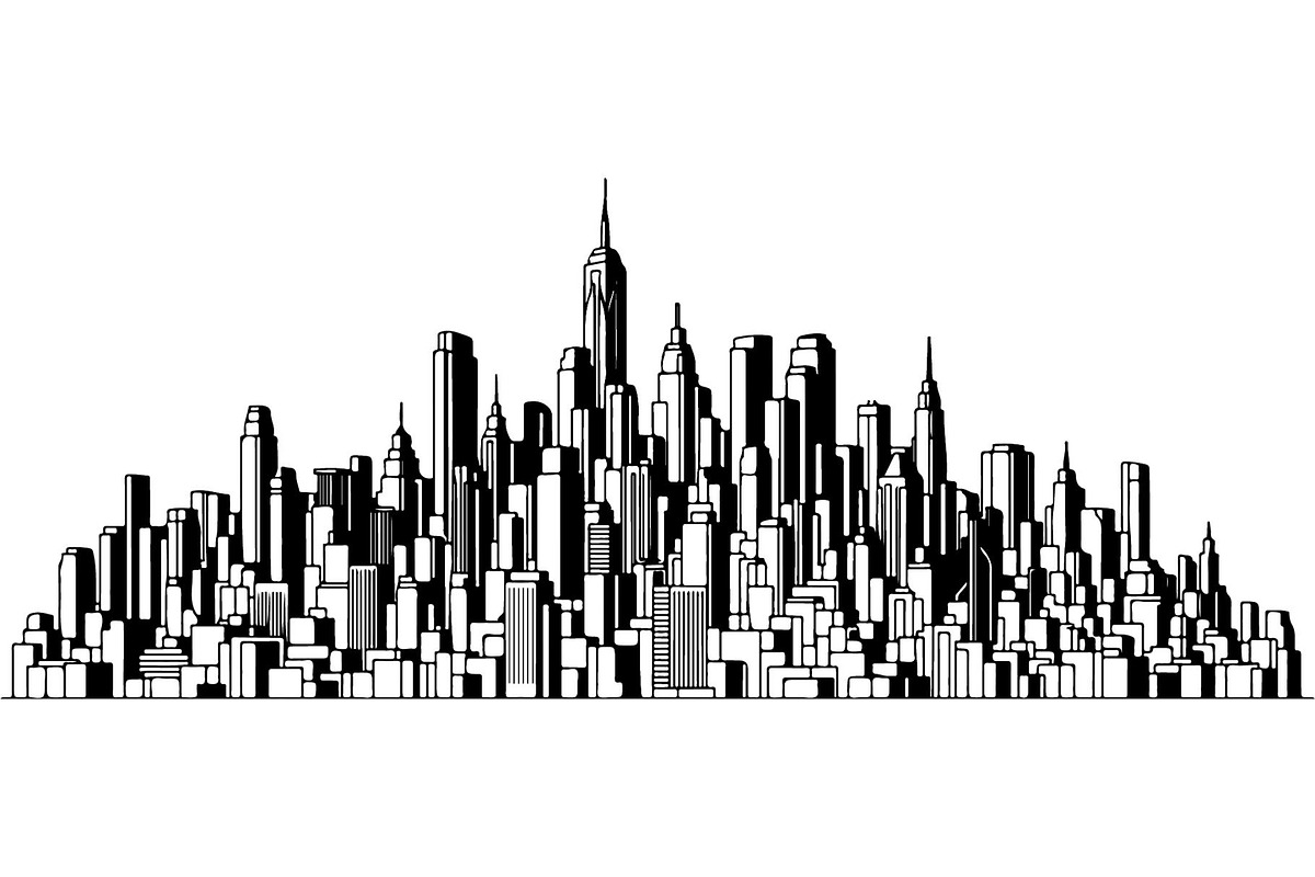 Modern City Skyline Silhouette, an Object Graphic by Creativeshirt (Photo 12 of 20)