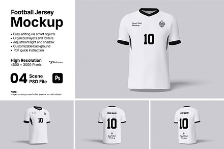 Football Jersey Mockup Bundle Set, a Shirt Mockup by Rielismee