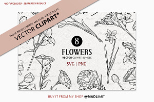 Spring Flower Procreate Brush Stamps