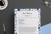 Floral Watercolor CV Template / G, a Resume Template by Showy68 Template (Thumbnail 5 of 5)