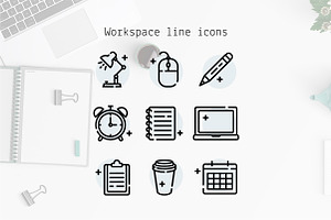 Workspace Line Icons, an Outline Icon by Lyolya Profitrolya