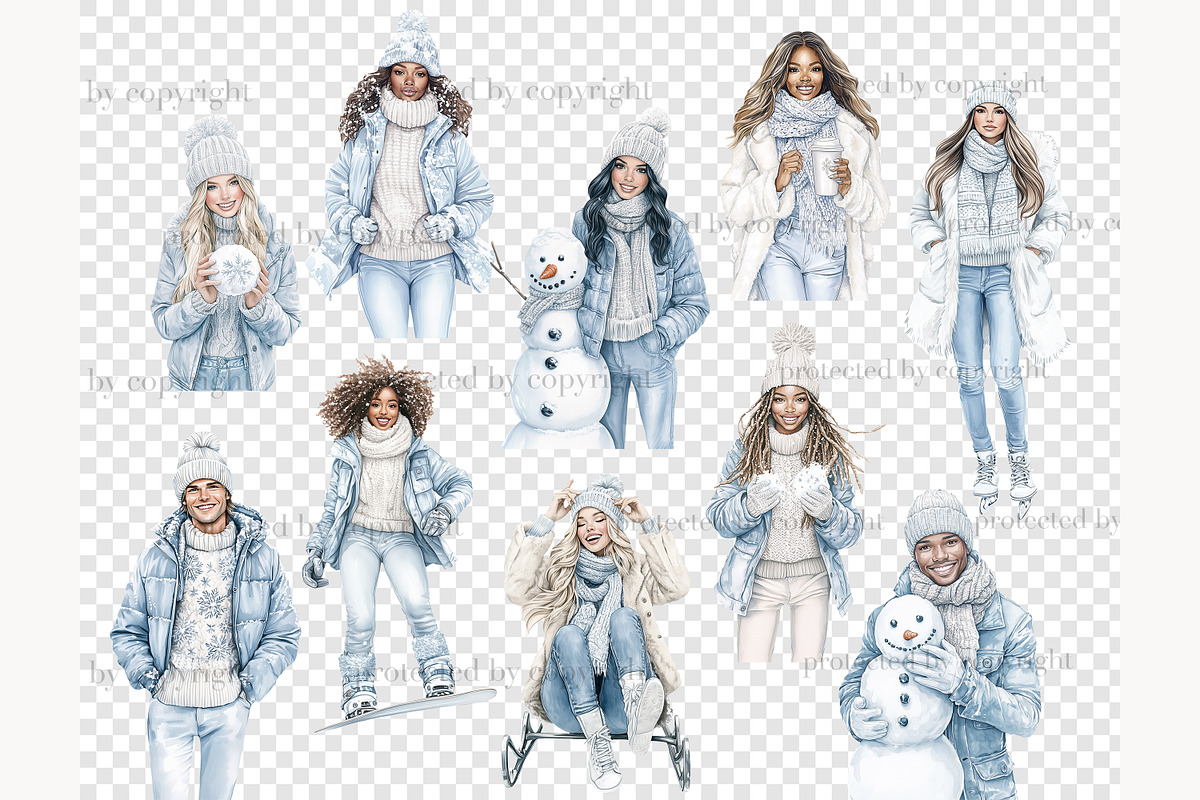 Winter Wonderland Clip Art Bundle, a Person Illustration by GlamArtZhanna (Photo 8 of 8)