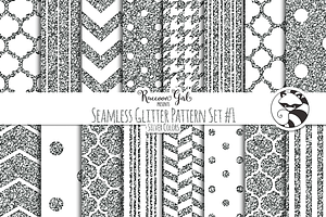Seamless Glitter Patterns #1 Slvr