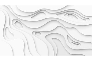 Abstract Paper Cut White Background