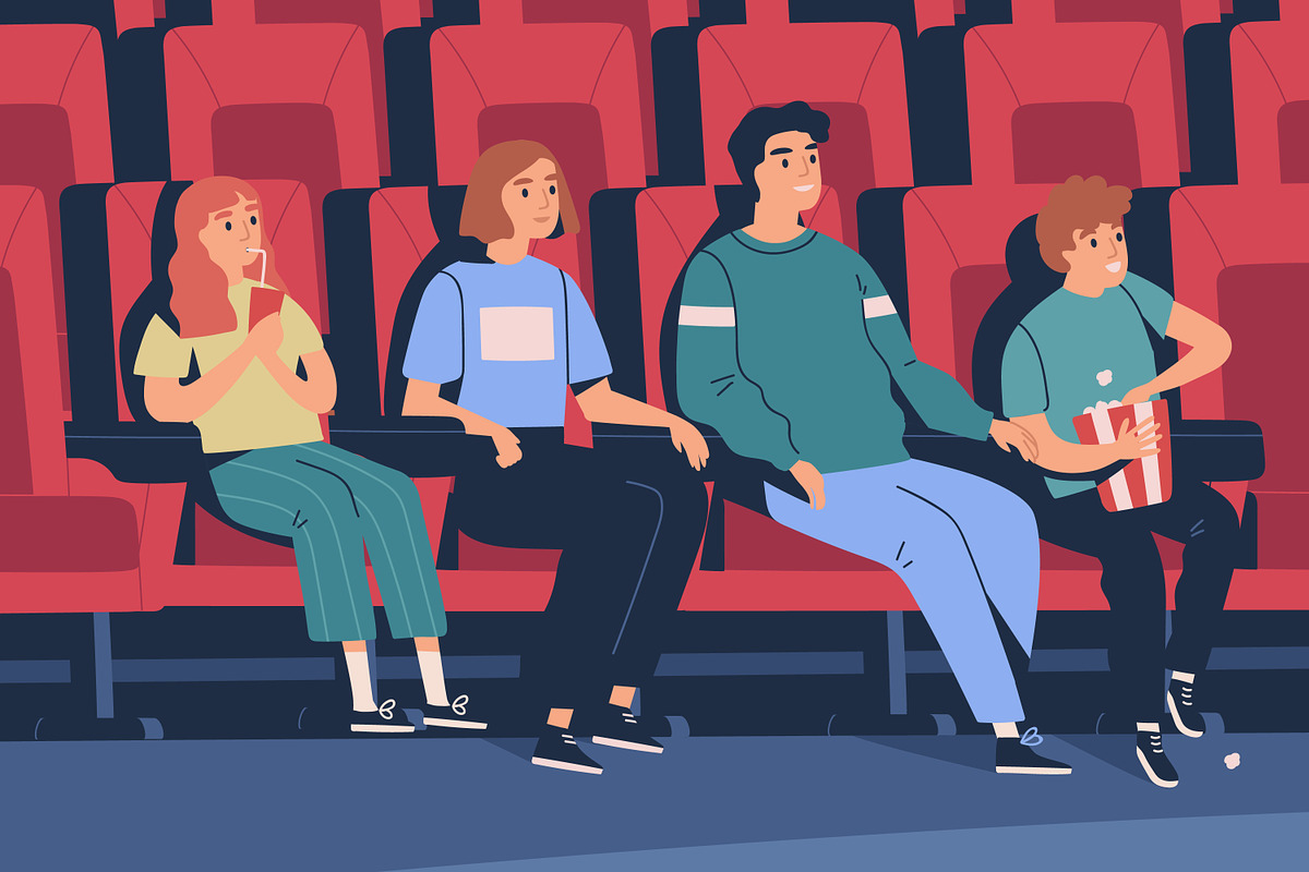 Family in the movie theatre, a Person Illustration by Good Studio (Photo 2 of 3)