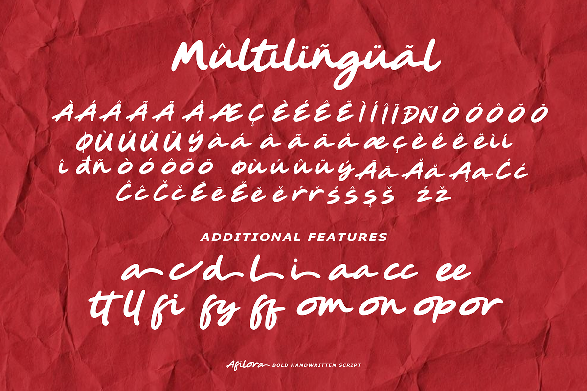 Afilora - Handwritten Script, a Handwritten Font by Majelis Art (Photo 7 of 7)